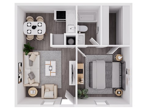 Floor plan for 1 bed, 1 bath, 467 sqft